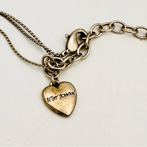 Betsey Johnson lucite leopard layer faux pearl necklace charms - Picture 8 of 8